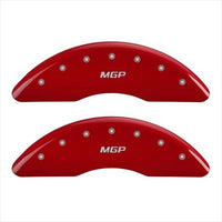 SET OF 4 CALIPER COVERS, FRONT AND REAR ENGRAVED: MGP, RED POWDER COAT FINISH, S