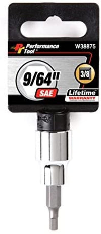 W38875 Performance Tool Hex Bit Socket, 3/8-Inch Drive, 9/64