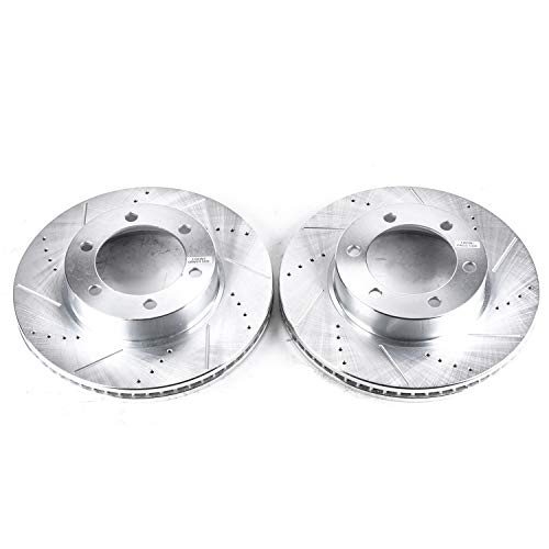 Power Stop Front JBR935XPR Evolution Drilled & Slotted Rotor Pair For Toyota Sequoia 2001-2007, Toyota Tundra 2000-2006 [Model Specific]
