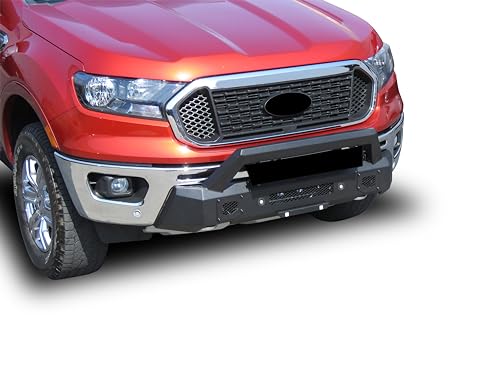 Armour III Black Horse Light Duty Front Bumper Textured Black Compatible with 2019-2023 Ford Ranger-AR3LD43NL