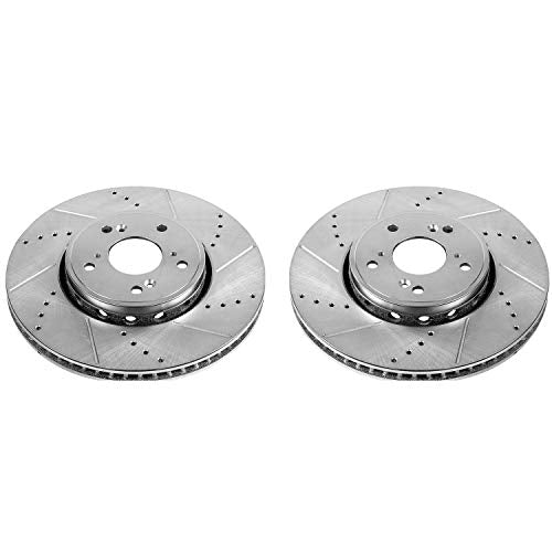 Power Stop JBR1550XPR Evolution Front Drilled and Slotted Rotor Pair For Acura ILX 2016, Acura RDX 2013-2018 [Model Specific]
