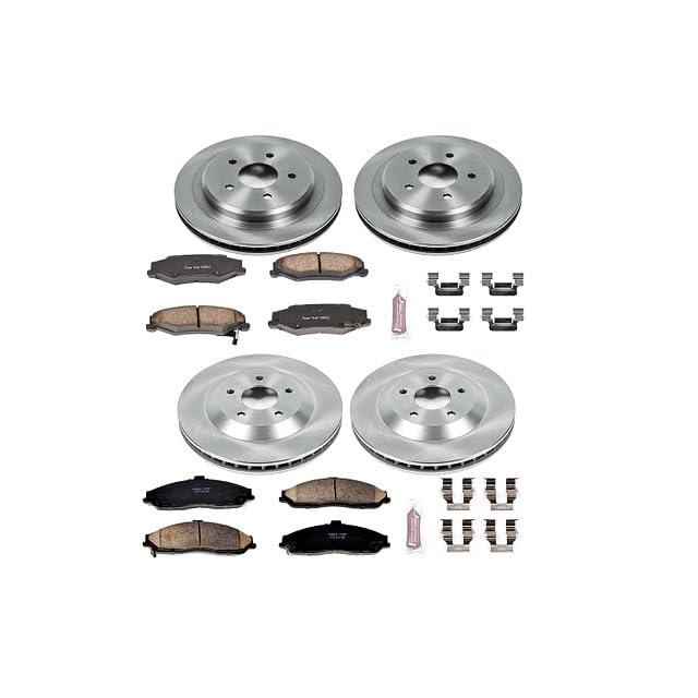 POWERSTOP Autospecialty KOE1560 Front and Rear Replacement Brake Kit-OE Brake Rotors & Ceramic Brake Pads For 1997 1998 1999 2000 2001 2002 2003 2004 Chevy Corvette C5