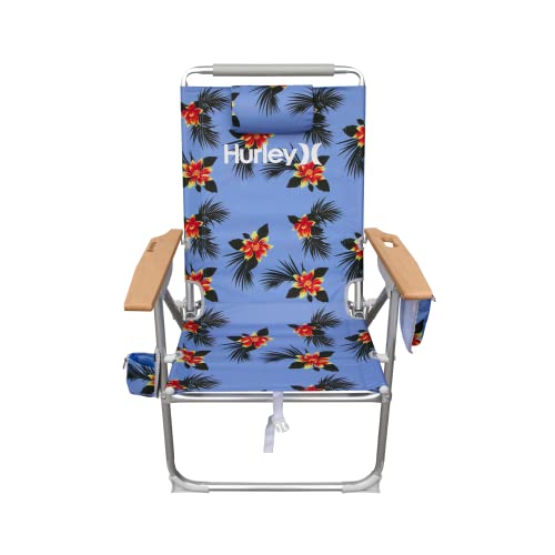 Hurley Wood Arm Hi-Boy Beach Chair, One Size, Moana Sky
