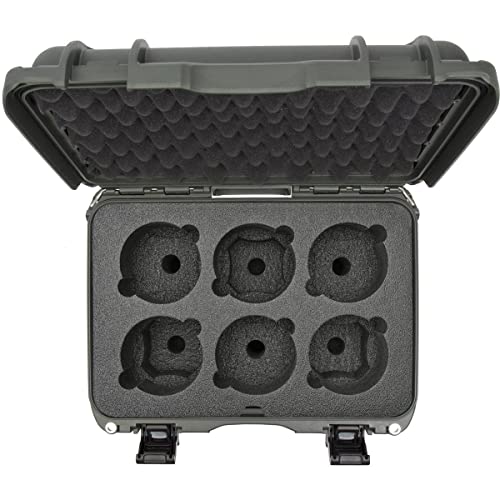 Waterproof Nanuk 918 Hard Case with Custom Foam Insert for 6 Lenses - Olive