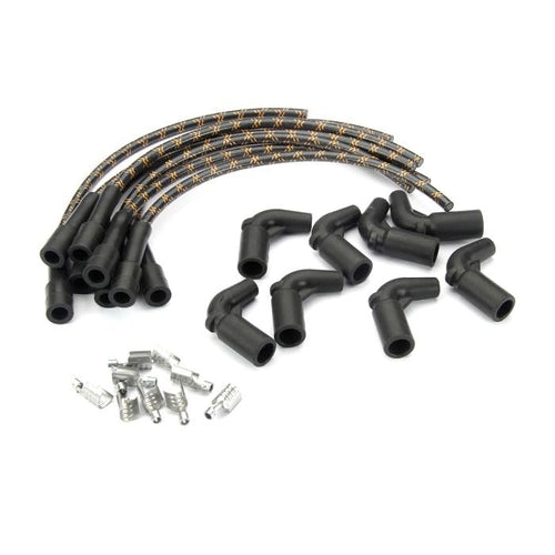 Lokar Performance Products PW-1012 Kit Plug Wire Ls Coil To Plug, 180D Plug, 90D Coil, Cut To Fit Black With Orange Tracers