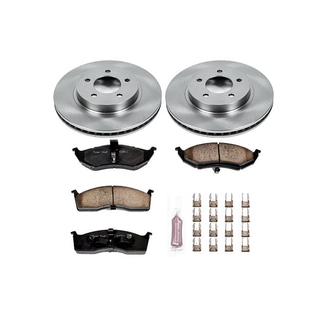 Power Stop Autospecialty KOE1692 Front Replacement Brake Kit-OE Brake Rotors & Ceramic Brake Pads For Chrysler 300M 1999-2004, Chrysler LHS 1999-2000 [Model Specific]