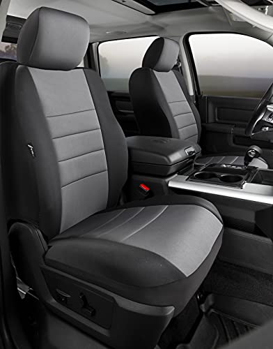 Fia NP97-73 Custom Fit Gray Front Seat Cover Bucket Seats - Neoprene (Black w/Gray Center Panel)