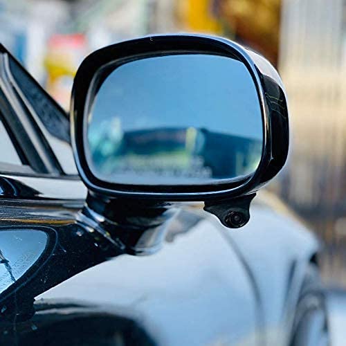 CM-Side RYDEEN Side View Rubber Mount Camera, Mount Under Side View Mirrors for Blind Spots, Flexible Housing, CMOS NightVision, Turn Signal Trigger w/Capacitor, for Cars, Trucks, SUVs (Black)