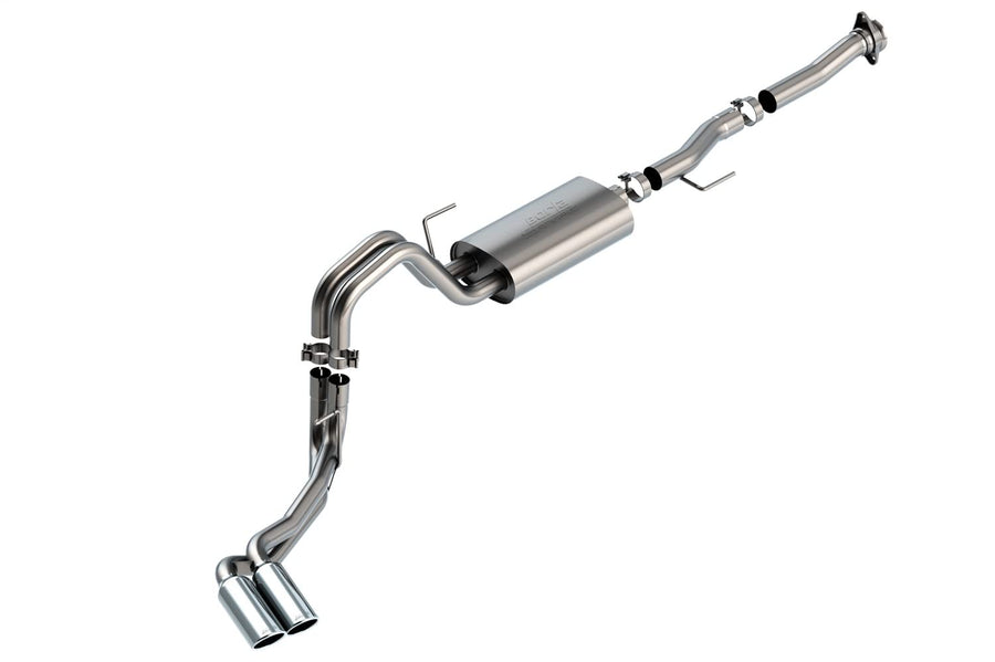 Cat-Back BORLA Perf. Exhaust Sys. for 2021-2023 Ford F-150 5.0L V8 Auto. Trans. 2 & 4 Wheel Drive Reg. Cab (6' 7") Bed EXC. Tremor & Black Appear. Pkg. Add Adapt. 60564 Regular Cab (8' 2") Bed.