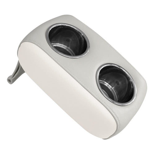 3059-1882 Wise Pontoon Double Drink Holder with Stainless Steel Cup Holders, Marble / Brite White