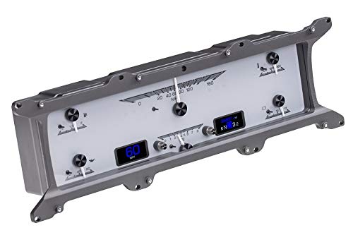 Dakota Digital HDX-67F-PU-S Analog Gauge System Compatible with 1967-72 Ford Pickup Truck Silver Alloy