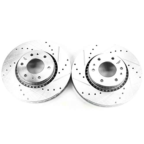 Power Stop AR8650XPR Drilled & Slotted Front Rotor Pair For Rainier, SSR, Trailblazer, Trailblazer EXT, Envoy, Envoy XL, Envoy XUV, Ascender, Saab 9-7x [Model Specific]