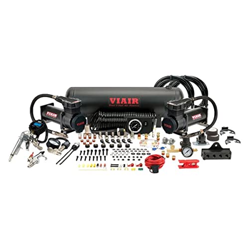 Dual VIAIR Stealth Black 425C Onboard Air System (175 PSI, 4.80 CFM, 58 Amp, 12V, 2.5 Gal. Tank)