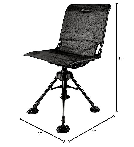 Ameristep Folding Design Portable Hunting Lightweight Heavy-Duty 360 Silent Swivel Blind Chair, Black