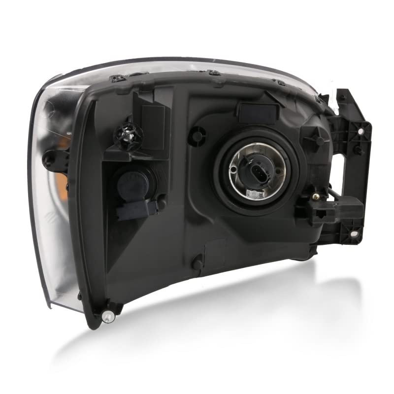 2006-2009 Dodge Ram 1500 ANZO Crystal Headlight Black Amber