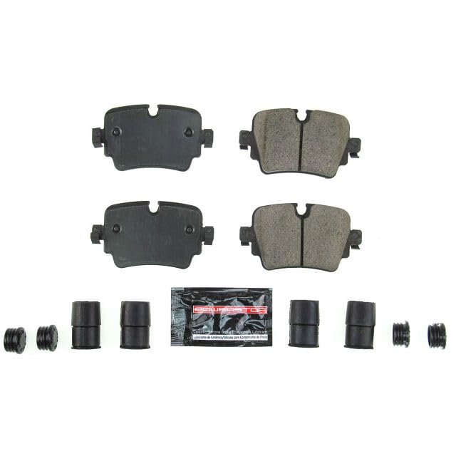 Power Stop Z23-1752 Z23 Evolution Sport Carbon Fiber Infused Ceramic Brake Pads with Hardware For Jaguar F-Type 2014-2021, Jaguar XJ 2017-2018 [Model Specific]