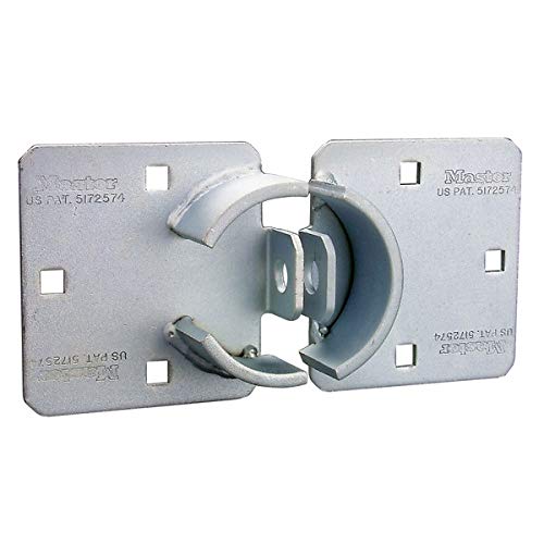 Master Lock Hasp Lock Chrome, Heavy Duty Hidden Shackle Lock and Hasp, Solid Steel Lock for Trucks, Trailers, or Vans, 9 Inches Wide, 770