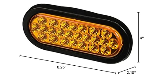 Buyers Products 6" Oval SL65AO Recessed Strobe Light, Amber, 24 LEDs, Warning Light for Trucks and Trailers, Emergency Lights for Vehicles