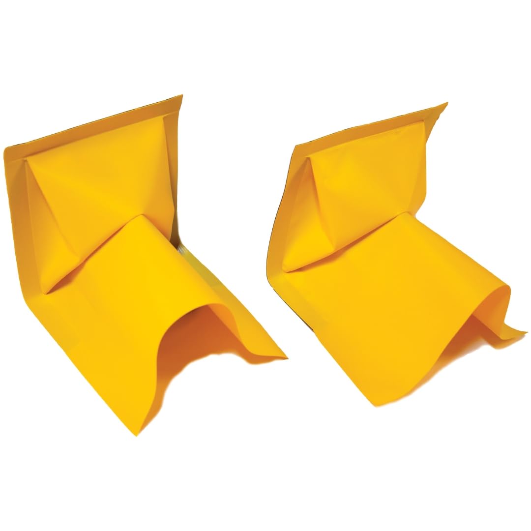 Justrite Fuel Spill Containment Curbs Make-A-Berm™ 2" High Vertical Corner Set (2 Pieces), Custom Chemical Spill Containment Berm System, Yellow PVC Coated Fabric, Made in The USA, 28483