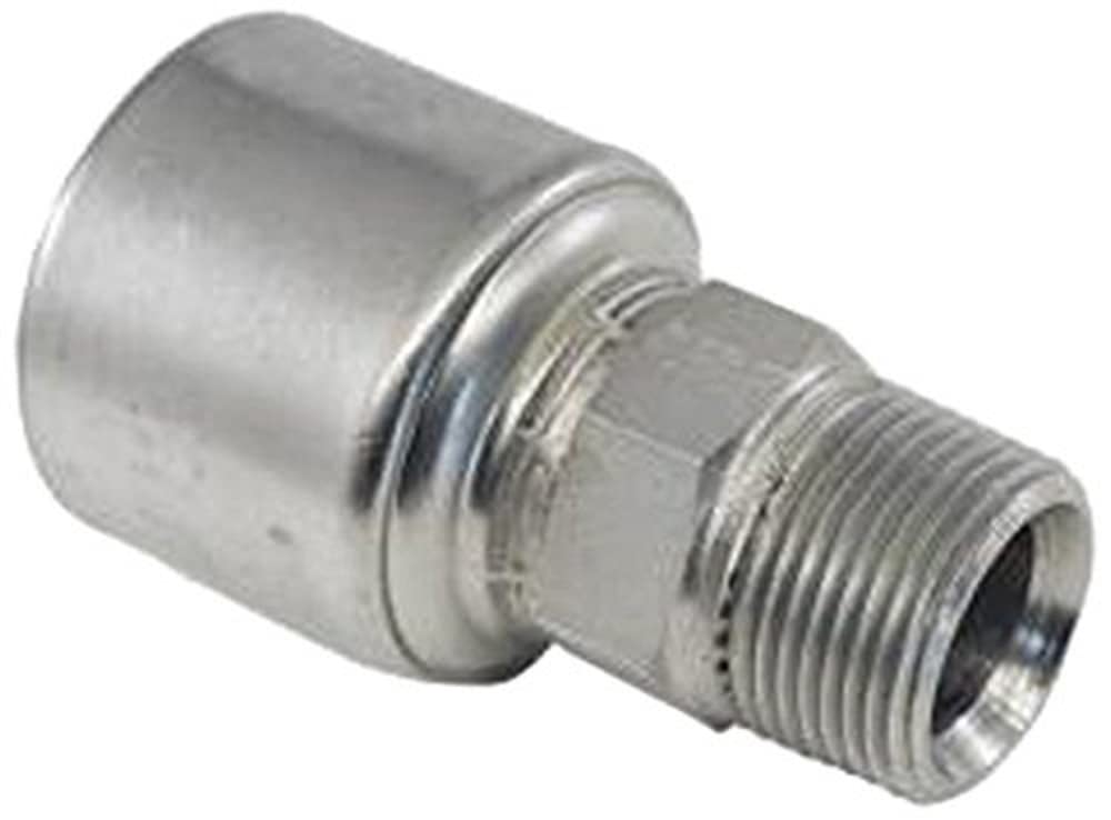 MegaCrimp Gates 16G-12MP Couplings, Male Pipe, NPTF 30 Cone Seat, Zinc Plated Carbon Steel, 3.93", 1" ID