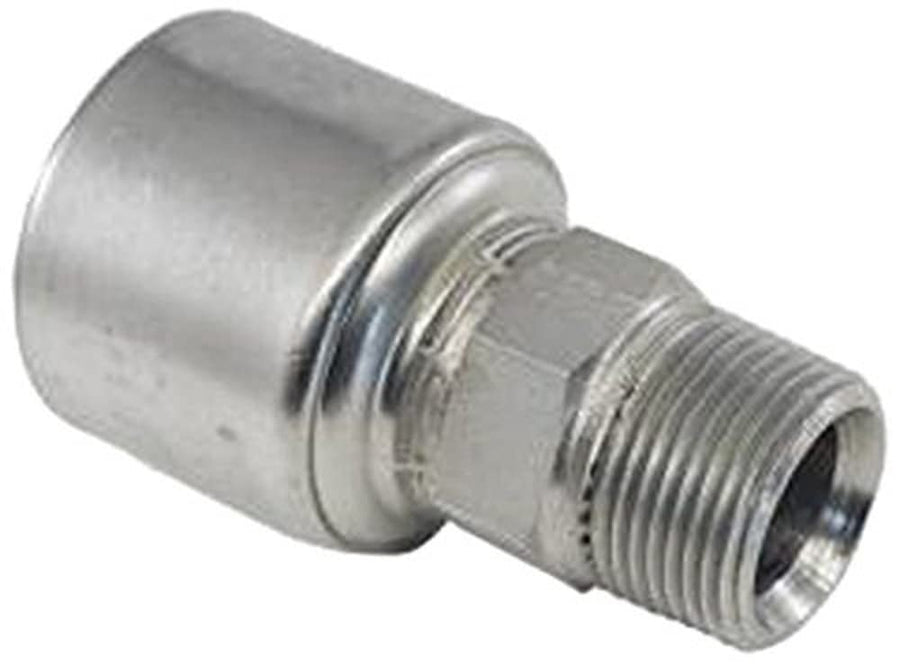MegaCrimp Gates 16G-12MP Couplings, Male Pipe, NPTF 30 Cone Seat, Zinc Plated Carbon Steel, 3.93", 1" ID