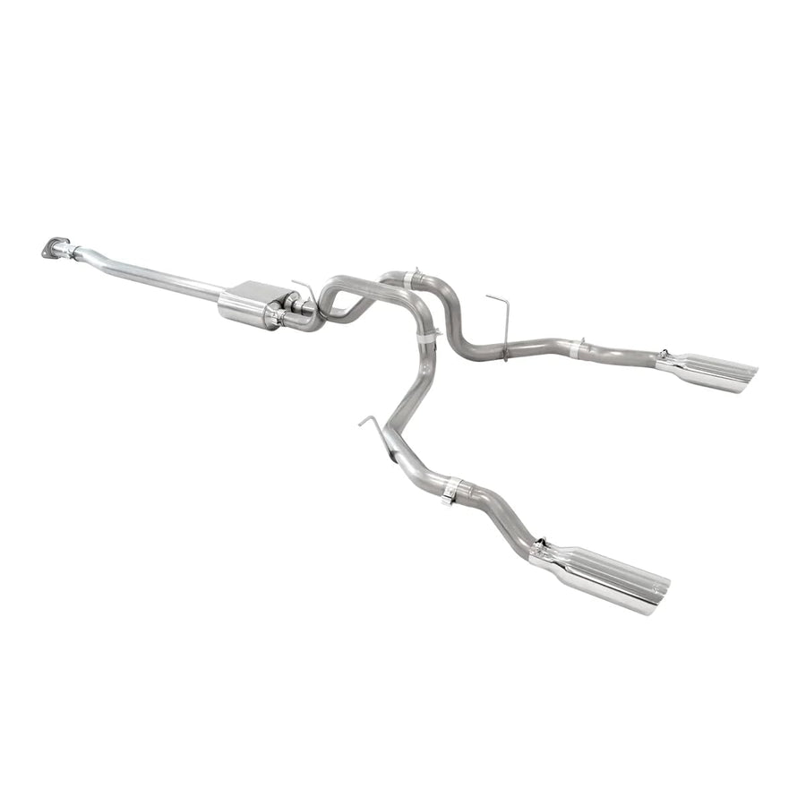 2009-2014 Ford F150 Cat-Back Exhaust Systems Black Ceramic Coated Tips Dual Exit Raw Tubes
