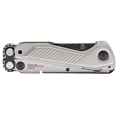 SOG Daily Everyday Solution EDC CRYO D2 Steel Compact Pocket Size Flash MT Multi-Tool, 7 Tools, Stainless-Steel Housing, Silver & Black