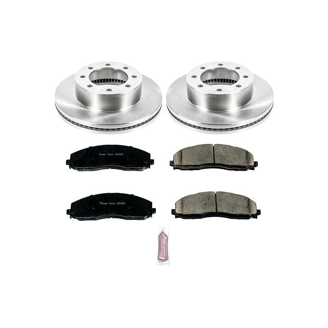 Power Stop KOE6403 Front Replacement Brake Kit-OE Brake Rotors & Ceramic Brake Pads For Ford F-250 F-350 F-450 4WD 8 Lug
