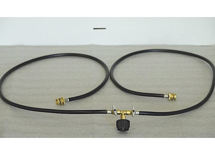 Propane Hose HitchFire Y Splitter, Propane Tank Adapter 5 Feet 2 Way CGA Propane Tank, Propane Adapter 1lb to 20lb, Forge 15 Gas Grill Regulator and Hose, Propane Line Dual Propane Tank Connection Kit