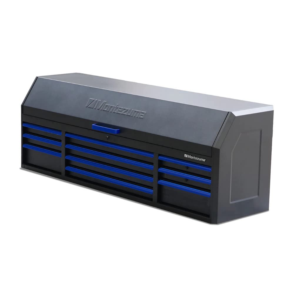 Tool Box Montezuma - 72" x 20" 10 Drawer Tool Chest with Multiple Power Outlets & Black Powder Coat Finish - M722010CH