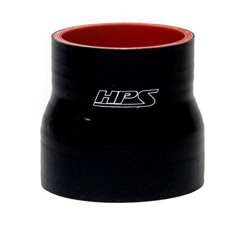 HPS Silicone HTSR-125-200-L4-BLK High Temperature 4-ply Reinforced Reducer Coupler Hose, 100 PSI Maximum Pressure, 4" Length, 1.25" > 2" ID, Black