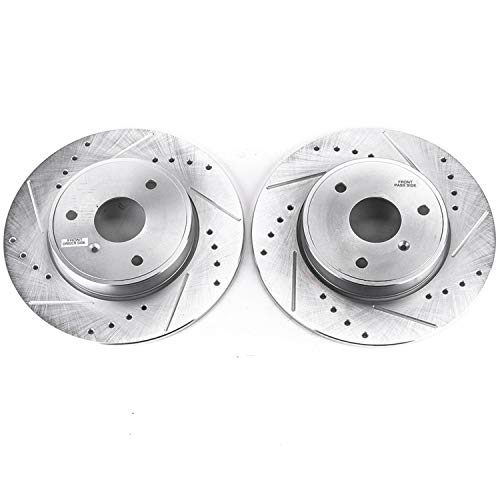 Power Stop EBR1261XPR Front Brake Rotor Pair Drilled and Slotted For Smart Fortwo 2008-2016/Smart Fortwo 2008-2016 [Vehicle Specific]