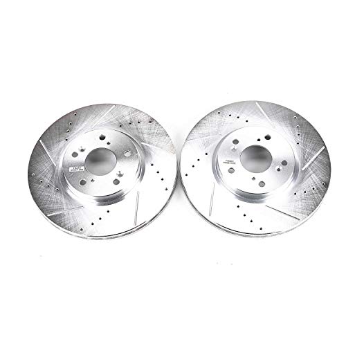 Power Stop Front JBR1143XPR Drilled & Slotted Evolution Rotor Pair For Acura TL 2004-2008 [Model Specific]