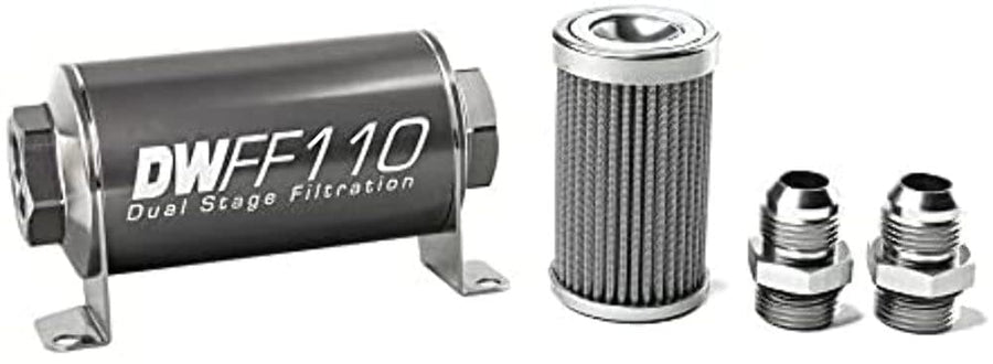 in-line DeatschWerks Fuel Filter and housing kit (8-03-110-100K-10)