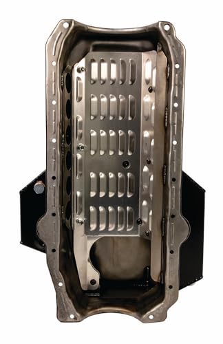 Moroso Small Block Chevy 21328 Circle Track Oil Pan, Wet Sump, Fits 2 Piece Rear Seal Blocks, 6.5" Depth