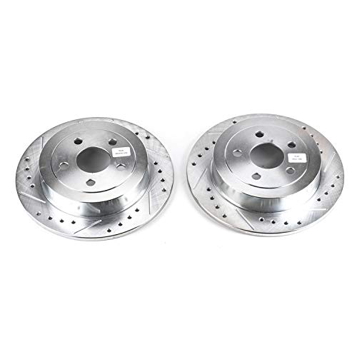 Power Stop Rear Drilled & Slotted Rotor Pair For Cirrus, Neon, PT Cruiser, Sebring, Stratus, Plymouth Breeze, Plymouth Neon [Model Specific] AR8343XPR