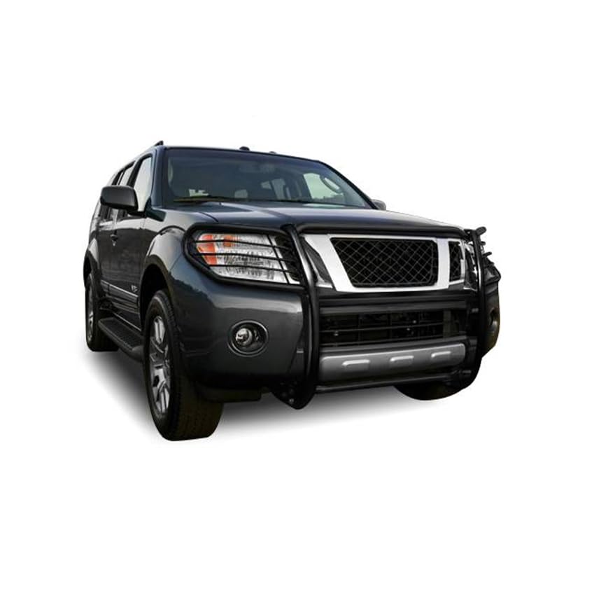 Grille Brush Black Horse Bumper Guard Modular Black Compatible with 2005-2015 Nissan Xterra-17A112100MA