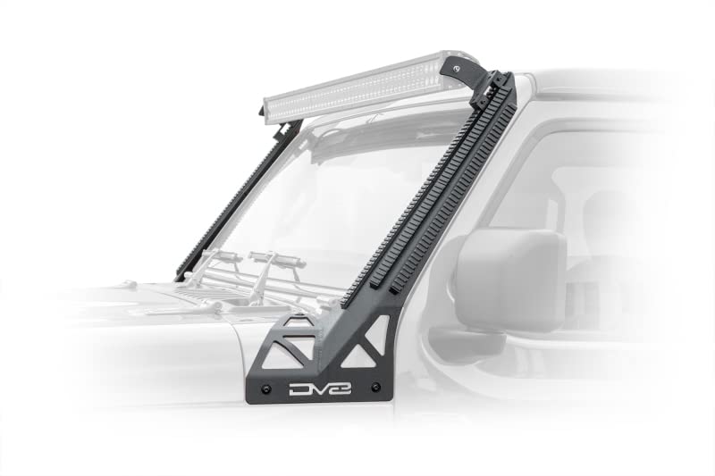 D-JL-190052-PIL | DV8 Offroad A-Pillar Mount for 18-25 Wrangler JL & 20-25 Gladiator JT | PIC Rail Accessory System | Includes Light Bar Attachment | Multiple Mounting Positions Along Slotted Rail