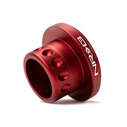 NRG Innovations Race Steering Wheel NRG-SRK-RL160H-RD Quick Release Short Hub Adapter, Up to 1" shorter overall, Red Body