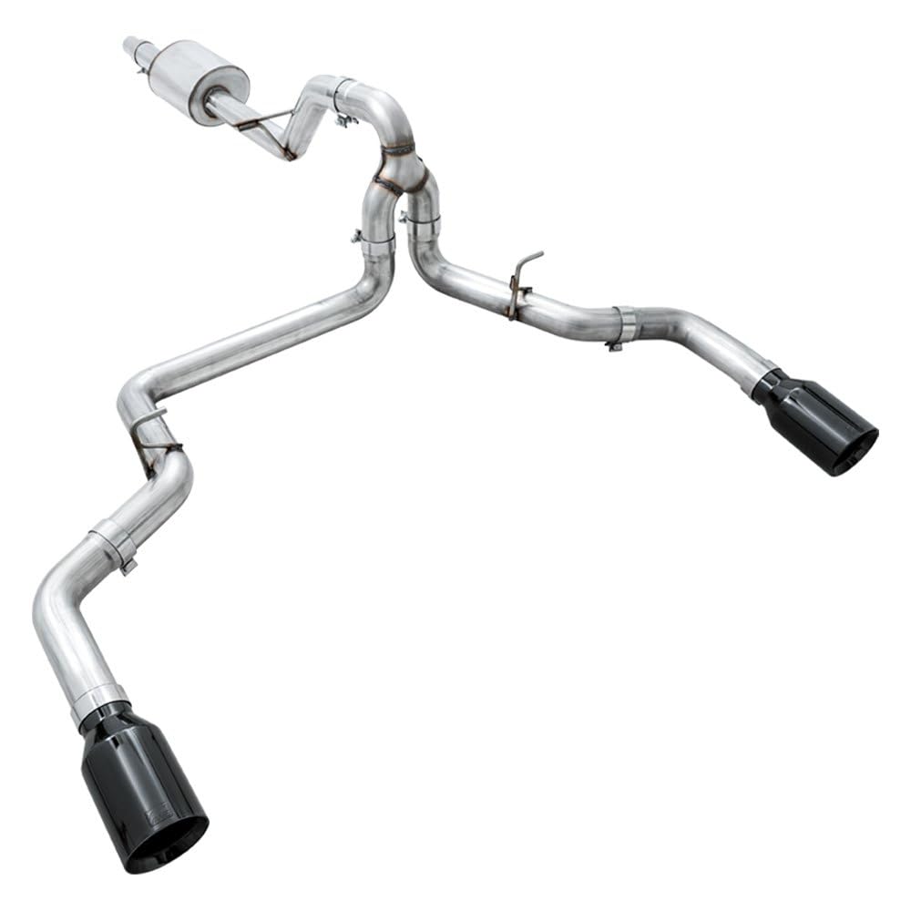 0FG AWE Dual Exit Exhaust for '15-'20 F-150-5" Diamond Black Tips