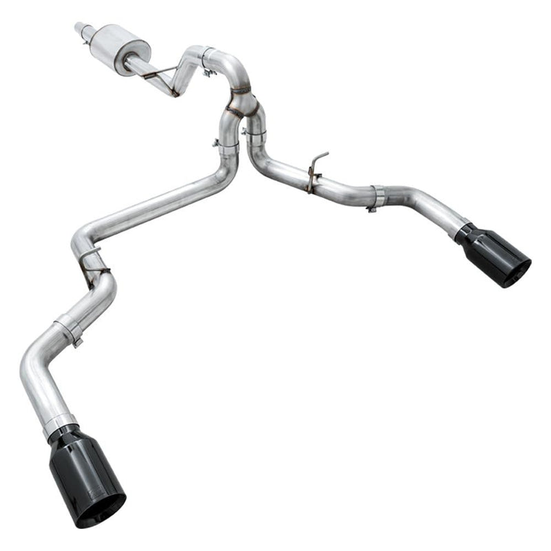 0FG AWE Dual Exit Exhaust for '15-'20 F-150-5" Diamond Black Tips