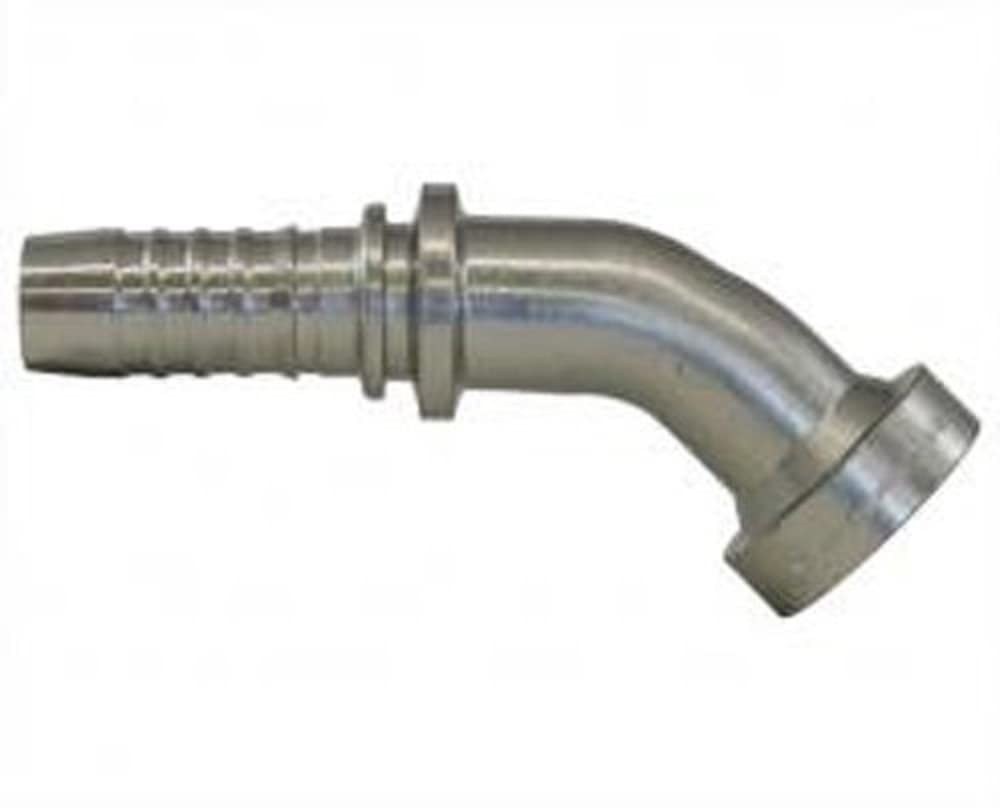 GlobalSpiral Couplings Gates 16GS-16FLC45-037, Caterpillar Style O-Ring Flange, Zinc Plated Carbon Steel, 5.63", 45° Bent Tube, 1" ID
