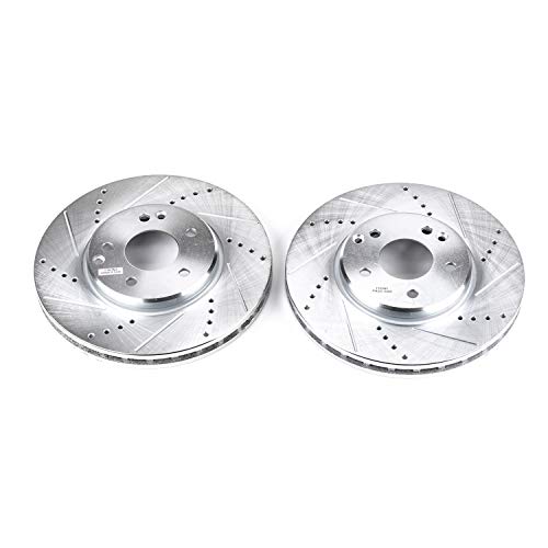 Power Stop EBR625XPR Drilled & Slotted Front Rotor Pair For Crossfire, C240, C280, C320, C350, CLK320, CLK350, CLK430, E300, E320, E, E430, SLK280, SLK300, SLK320 [Model Specific]
