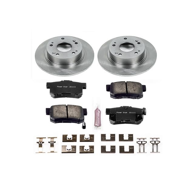Power Stop KOE2391 Replacement Brake Pad and Brake Rotors Kit Rear For 2004 2005 2006 2007 2008 Acura TSX | 2003 2004 2005 2006 2007 Honda Accord [Rear Disc Models Only]