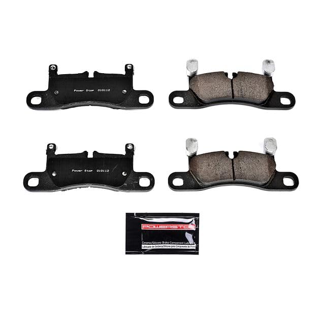 Power Stop Z23-1453 Z23 Evolution Sport Rear Carbon Fiber Infused Ceramic Brake Pads with Hardware For Porsche Cayenne 2011-2018, Volkswagen Touareg 2011-2017 [Model Specific]