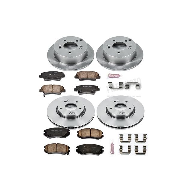 POWERSTOP Autospecialty KOE5367 Front and Rear Replacement Brake Kit-OE Brake Rotors & Ceramic Brake Pads For Hyundai Sonata 2009-2010 [Model Specific]