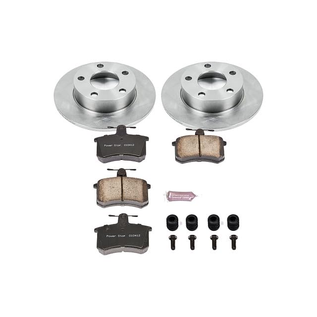 Power Stop KOE584 Rear Replacement Brake Kit-OE Brake Rotors & Ceramic Brake Pads For Audi A4 Quattro 1996-2001 [Model Specific]