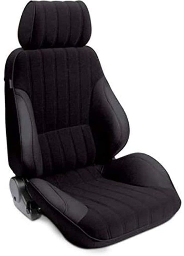 Black Vinyl ProCar by Scat 80-1000-71R Racing Rally Recliner Right Seat, Black Velour Insert Sides