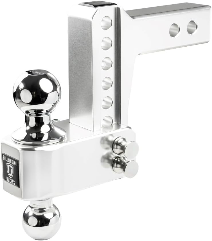 2.0" BulletProof Hitches Aluminum Trailer Hitch (14,000 lb. Rating) - Adjustable Hitch with 4" Drop/Rise and 2" & 2-5/16" Dual Ball - Corrosion-Resistant Tow Hitch