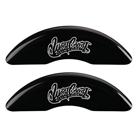MGP 10235SWCWBK Caliper Covers Black Powder Coat Finish 'West Coast Customs Baseball' Logo Engraved Front Caliper Cover, (Set of 4)